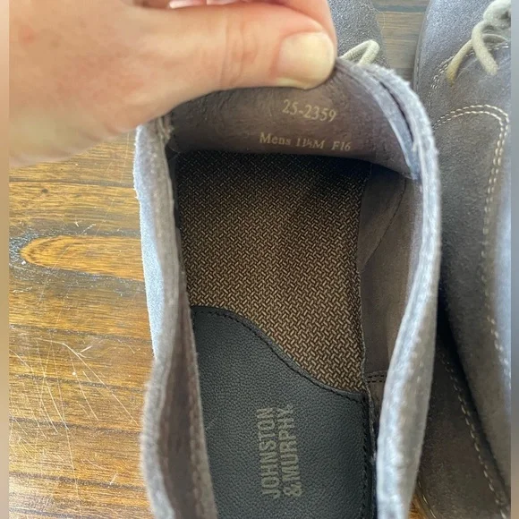 Johnston & Murphy, 11.5, mens gray suede lace up chukka boot like new condition - Picture 7 of 11